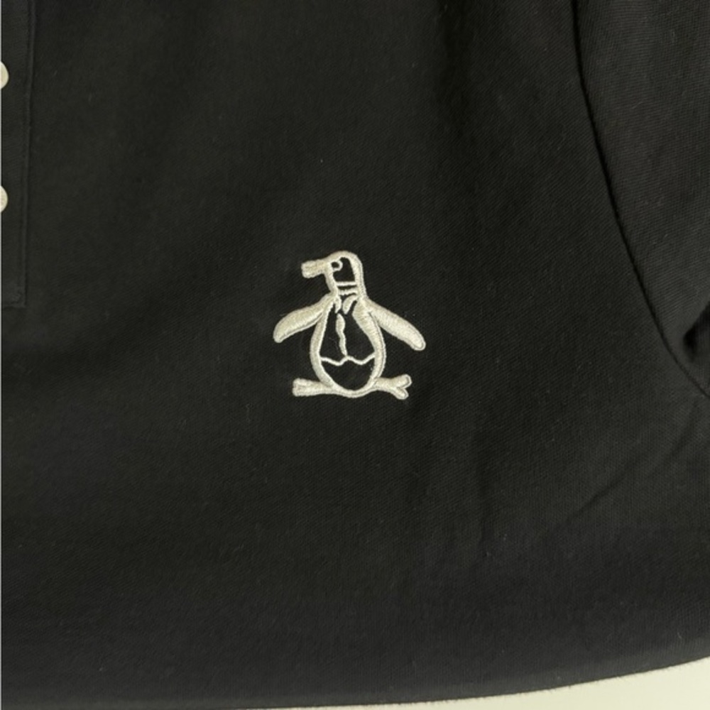 Original Penguin Men's Polo Shirt in Black with White Accents